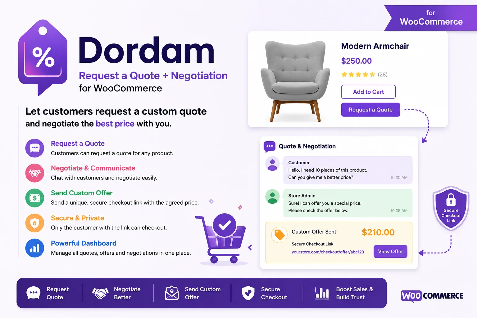 Dordam Request a Quote + Negotiation for WooCommerce